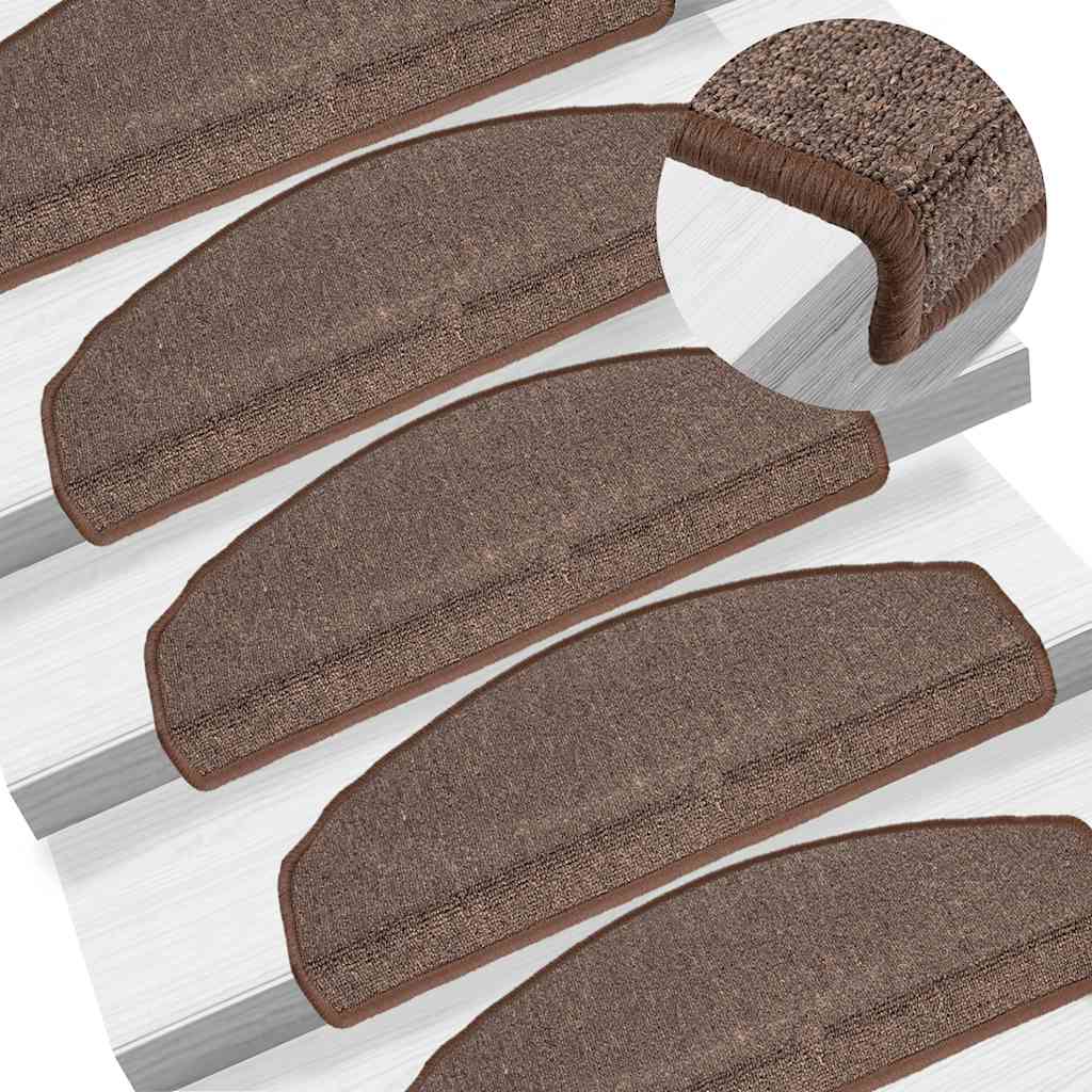 vidaXL Maty na schody 30 szt. 65x24x4 cm Brąz kawowy Półokrągły Duży