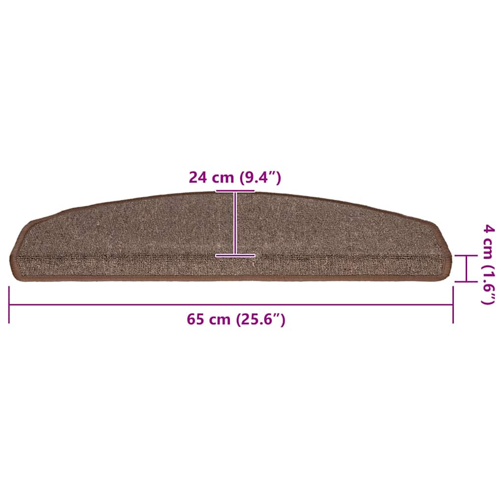 vidaXL Maty na schody 30 szt. 65x24x4 cm Brąz kawowy Półokrągły Duży