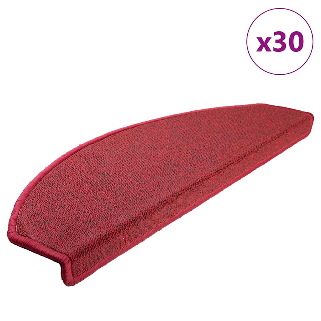 vidaXL Maty na schody 30 szt. 65x24x4 cm Czerwone Półokrągłe Duże