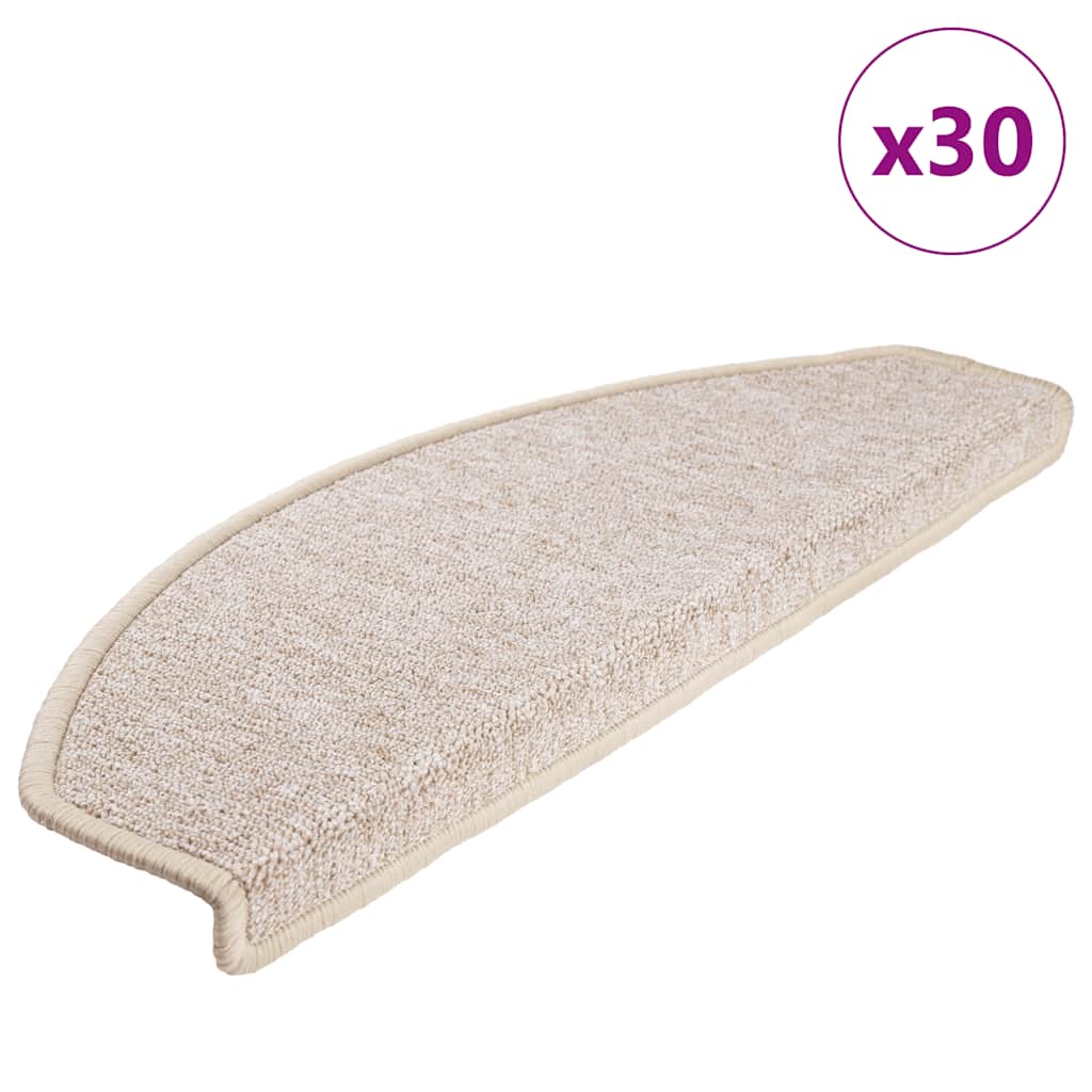 vidaXL Maty na schody 30 szt. 65x24x4 cm Taupe Półokrągłe Duże