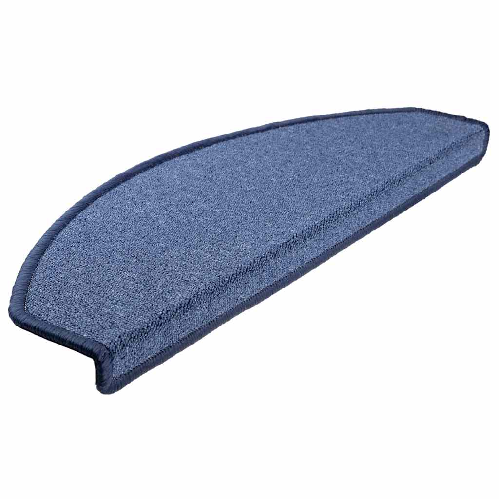vidaXL Maty na schody 30 szt. 65x24x4 cm niebieskie półokrągłe duże