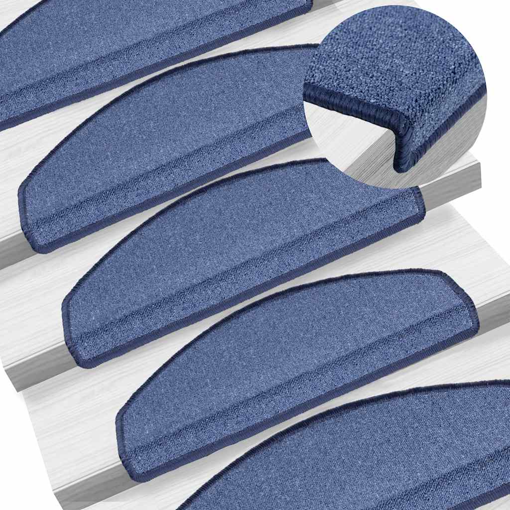 vidaXL Maty na schody 30 szt. 65x24x4 cm niebieskie półokrągłe duże