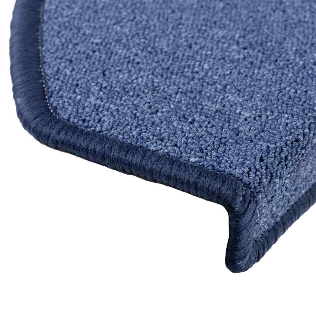 vidaXL Maty na schody 30 szt. 65x24x4 cm niebieskie półokrągłe duże