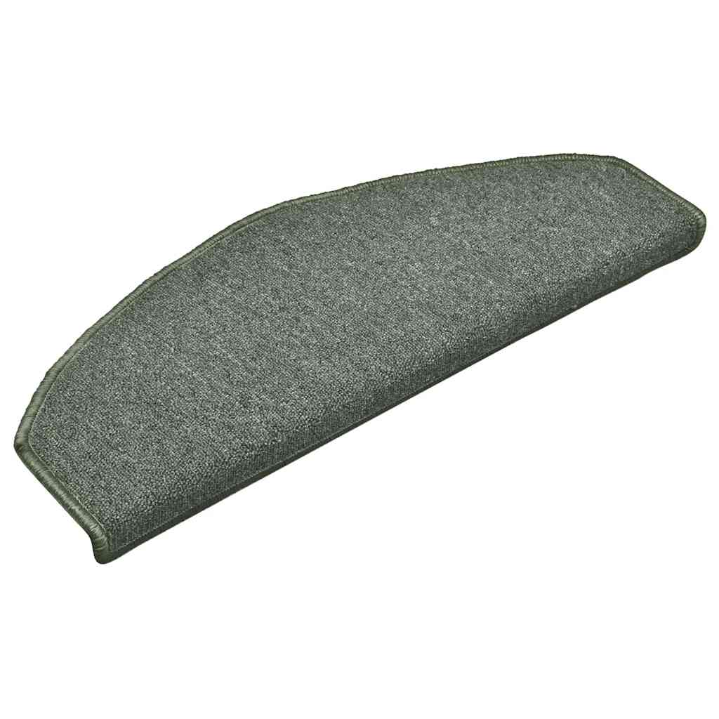 vidaXL Maty na schody 30 szt. 65x24x4 cm Ciemnozielone Półokrągłe Duże