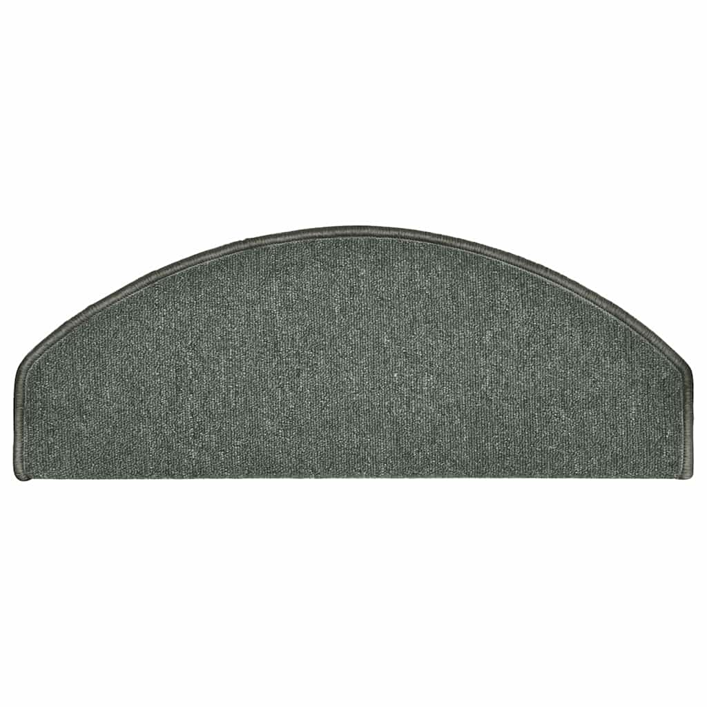 vidaXL Maty na schody 30 szt. 65x24x4 cm Ciemnozielone Półokrągłe Duże