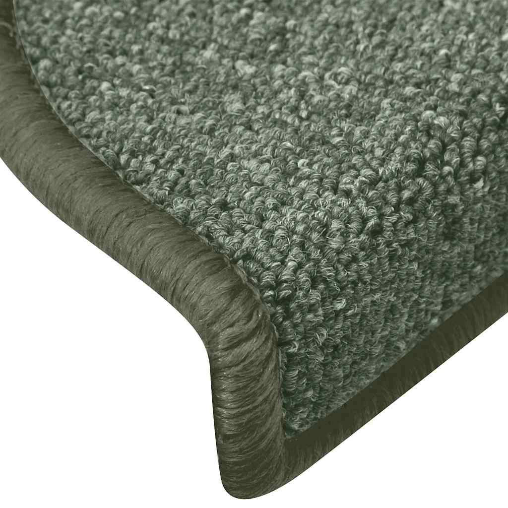 vidaXL Maty na schody 30 szt. 65x24x4 cm Ciemnozielone Półokrągłe Duże