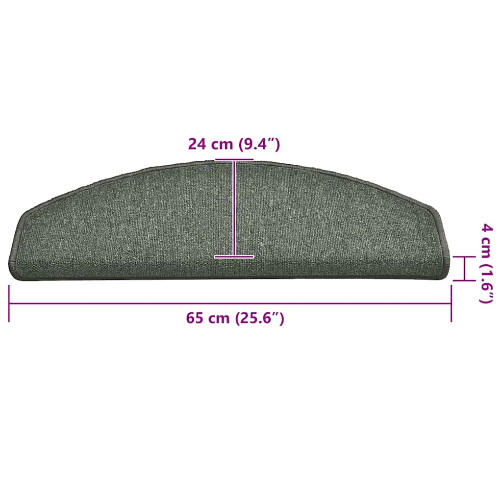 vidaXL Maty na schody 30 szt. 65x24x4 cm Ciemnozielone Półokrągłe Duże