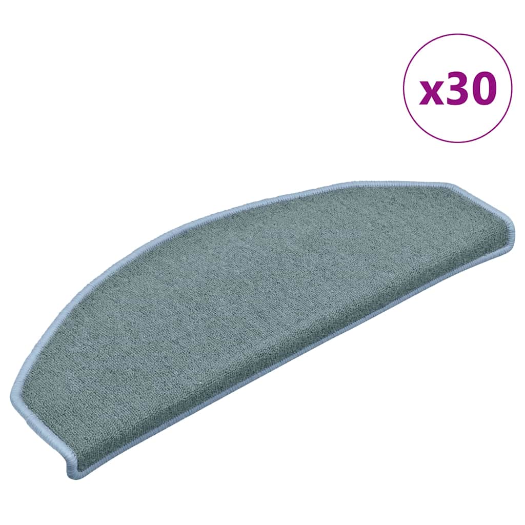 vidaXL Maty na schody 30 szt. 65x24x4 cm, niebieskie, półokrągłe, duże