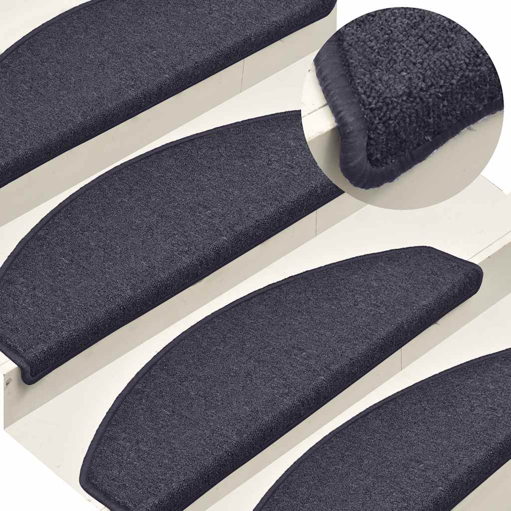 vidaXL Maty na schody 30 szt. 65x24x4 cm Ciemnoszare i niebieskie, półokrągłe, duże