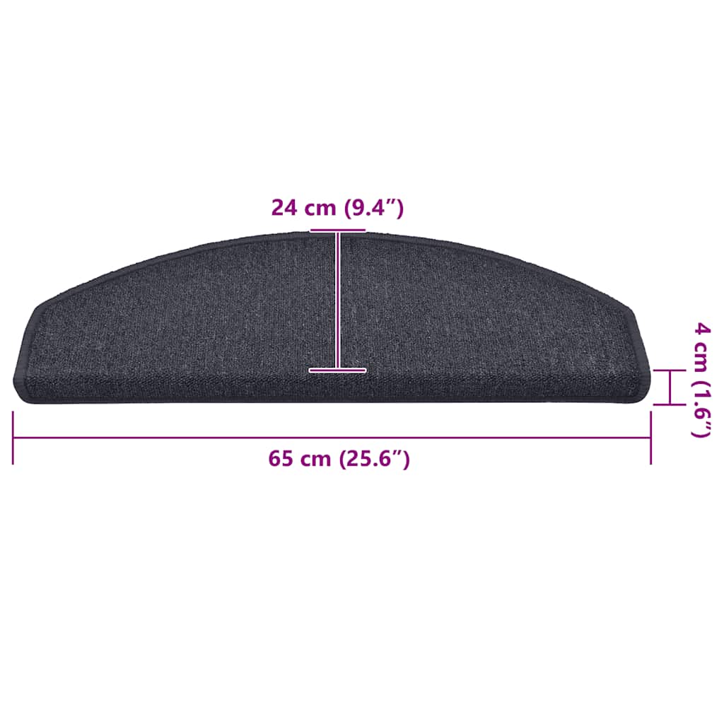 vidaXL Maty na schody 30 szt. 65x24x4 cm Ciemnoszare i niebieskie, półokrągłe, duże