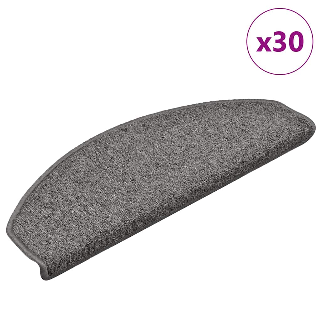 vidaXL Maty na schody 30 szt. 65x24x4 cm Ciemnoszary Półokrągły Duży