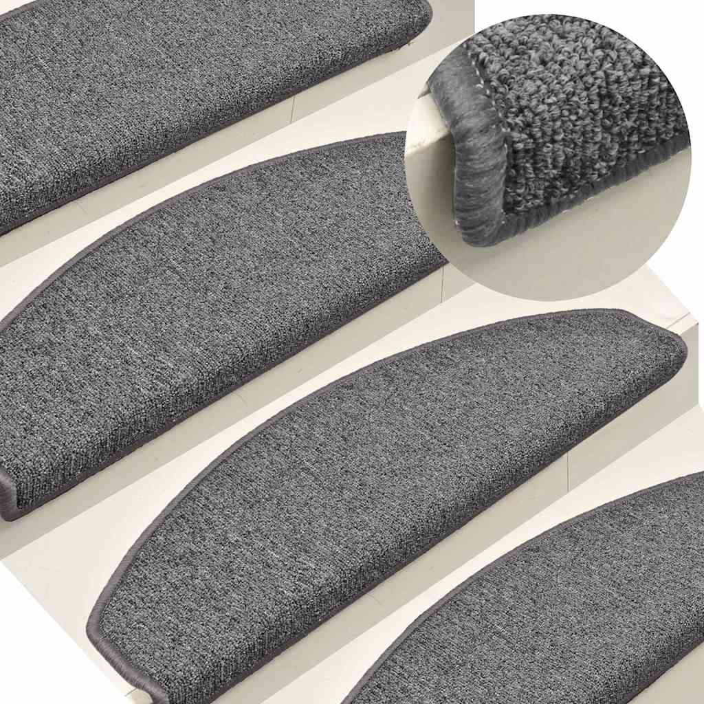 vidaXL Maty na schody 30 szt. 65x24x4 cm Ciemnoszary Półokrągły Duży