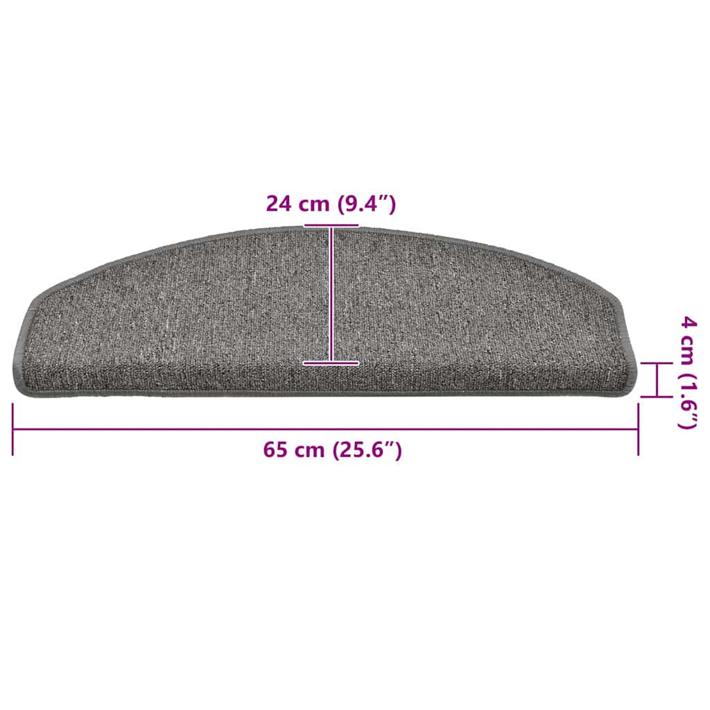 vidaXL Maty na schody 30 szt. 65x24x4 cm Ciemnoszary Półokrągły Duży