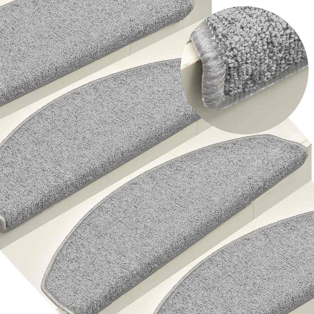 vidaXL Maty na schody 30 szt. 65x24x4 cm Jasnoszare Półokrągłe Duże
