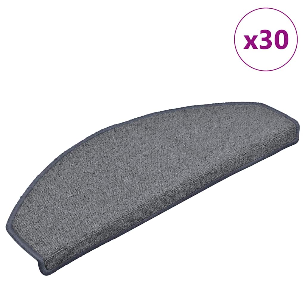 vidaXL Maty na schody 30 szt. 65x24x4 cm Jasnoszare i niebieskie, półokrągłe, duże