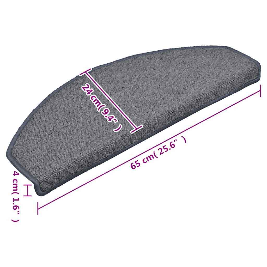 vidaXL Maty na schody 30 szt. 65x24x4 cm Jasnoszare i niebieskie, półokrągłe, duże