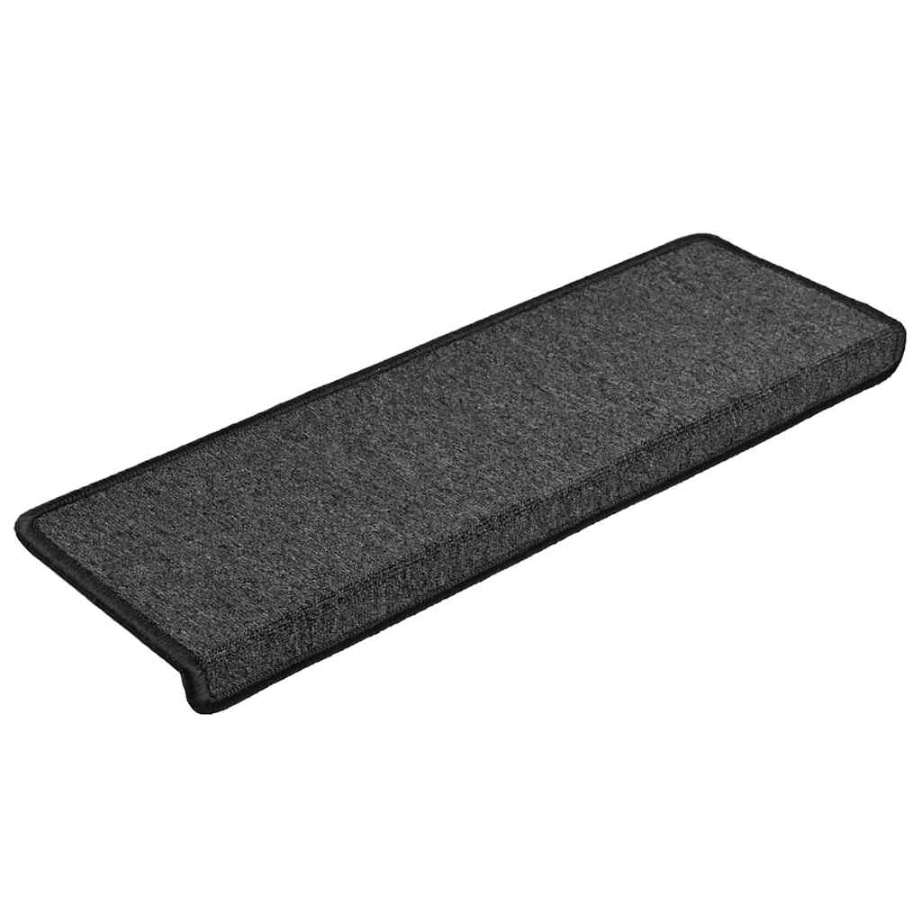 vidaXL Maty na schody 30 szt. 65x21x4 cm Antracytowe, prostokątne krawędzie