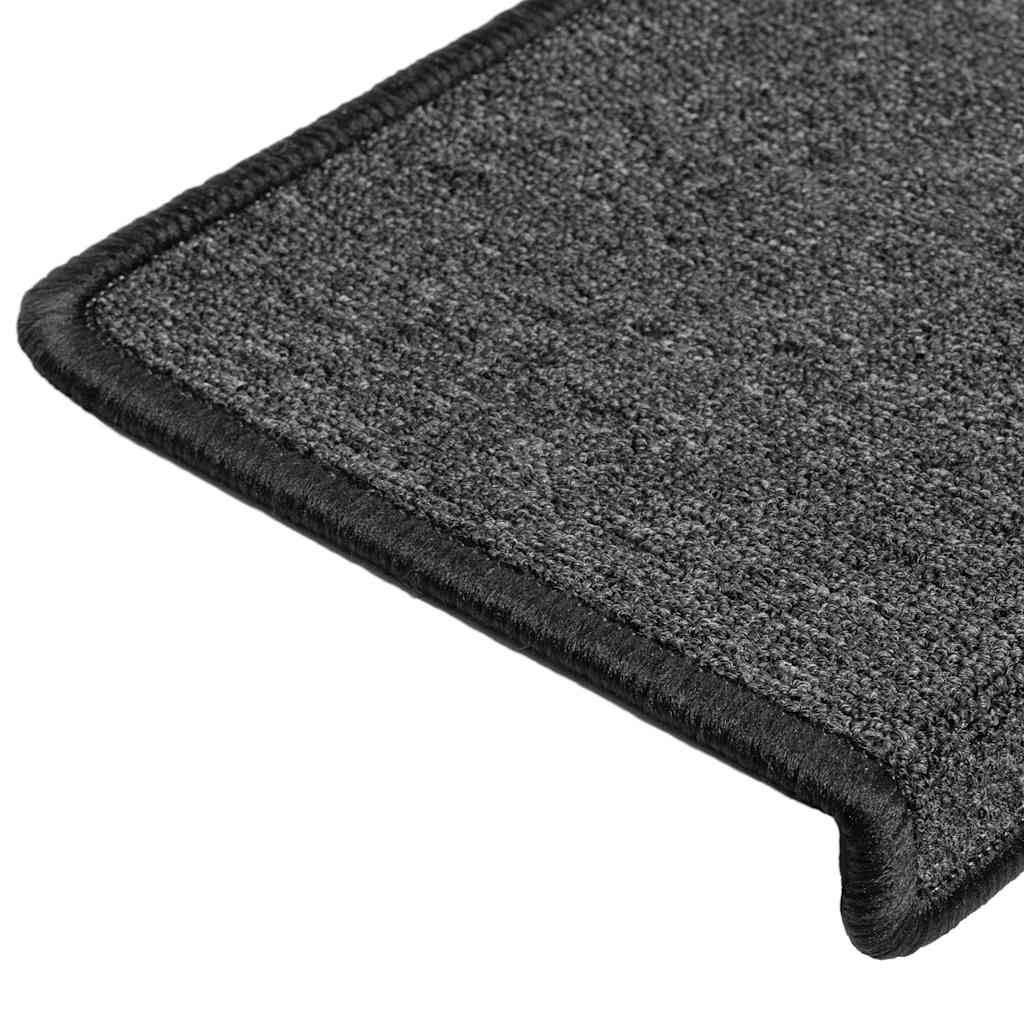 vidaXL Maty na schody 30 szt. 65x21x4 cm Antracytowe, prostokątne krawędzie