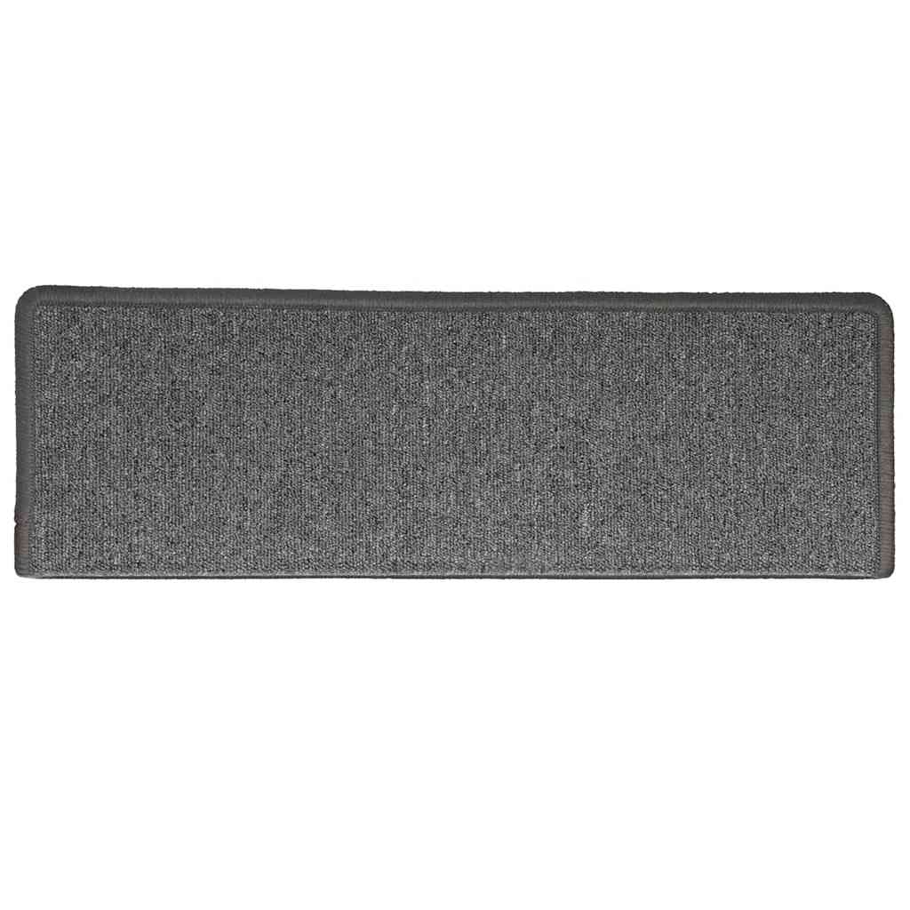 vidaXL Maty na schody 30 szt. 65x21x4 cm Ciemnoszary prostokątny brzeg