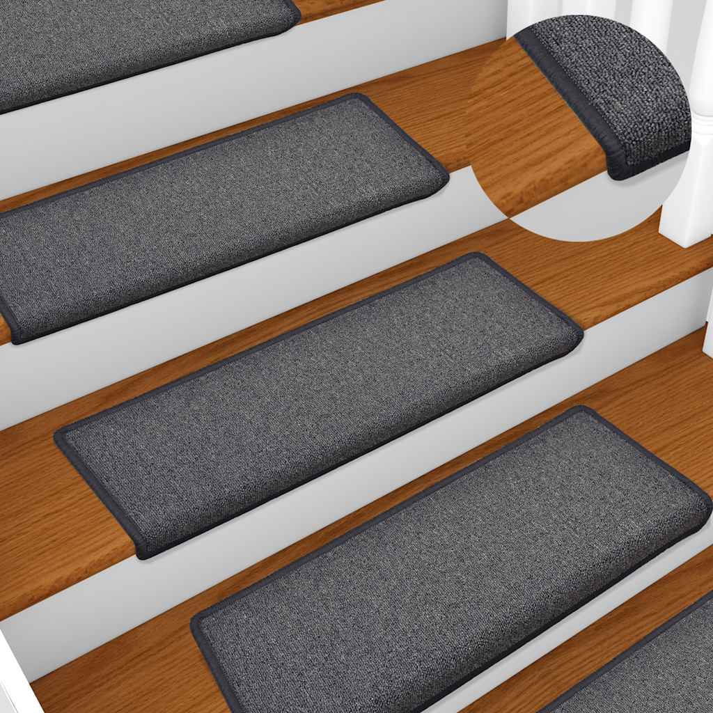 vidaXL Maty na schody 30 szt. 65x21x4 cm Ciemnoszary prostokątny brzeg