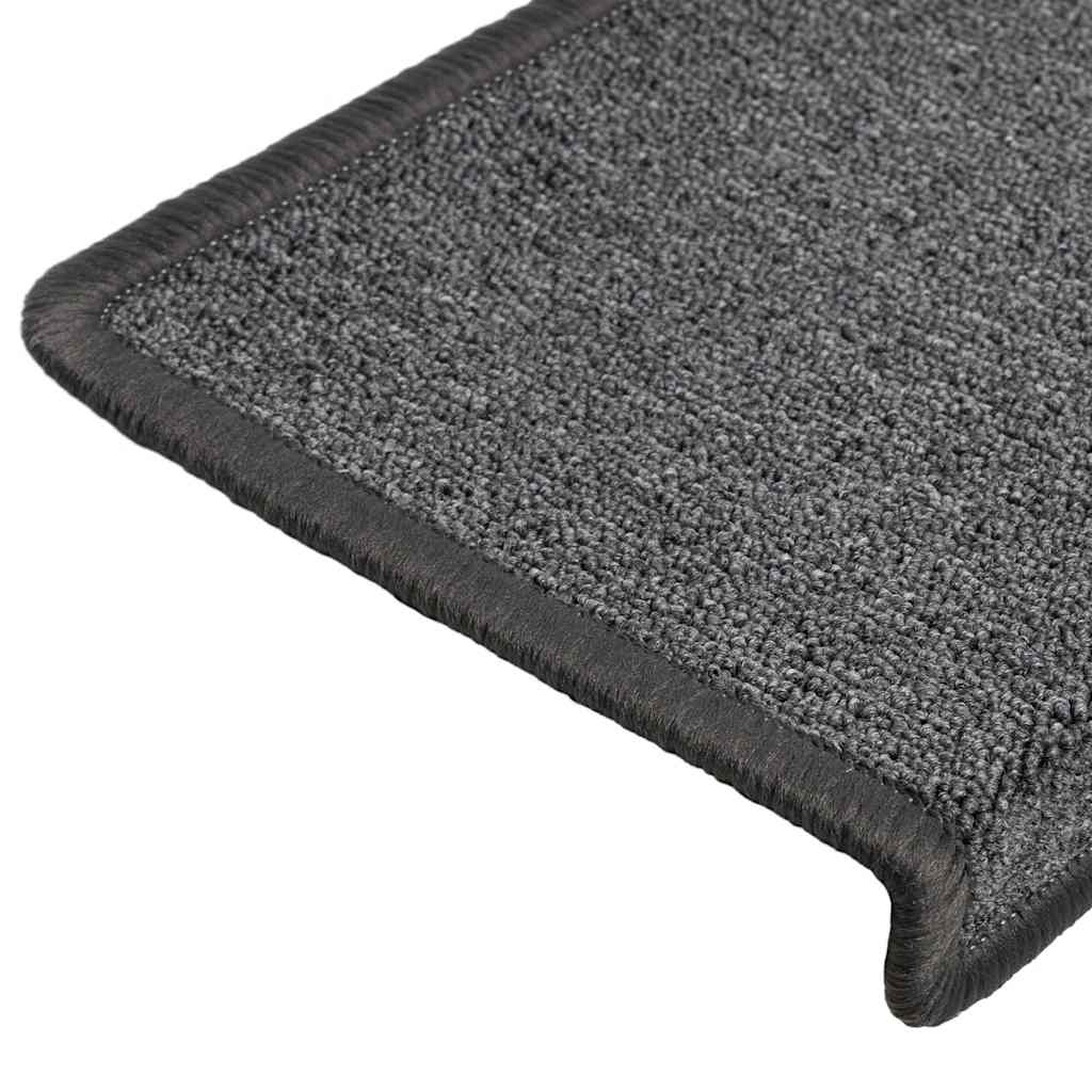 vidaXL Maty na schody 30 szt. 65x21x4 cm Ciemnoszary prostokątny brzeg