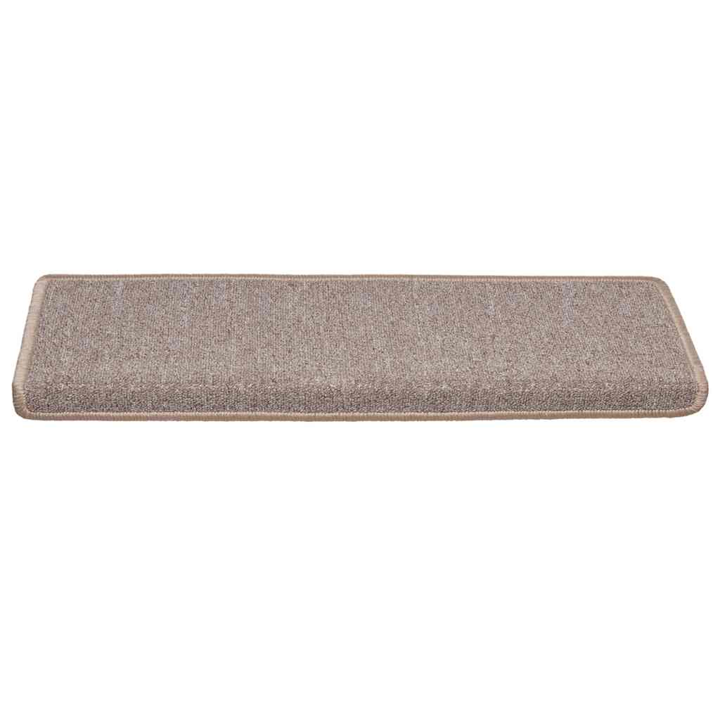 vidaXL Maty na schody 30 szt. 65x21x4 cm Jasnobrązowe, prostokątne krawędzie