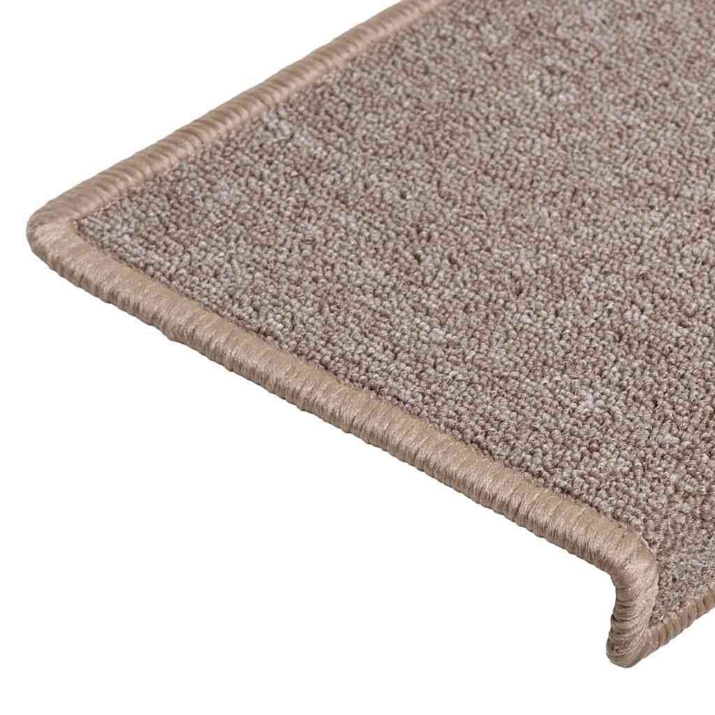 vidaXL Maty na schody 30 szt. 65x21x4 cm Jasnobrązowe, prostokątne krawędzie