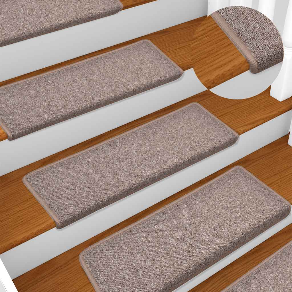 vidaXL Maty na schody 30 szt. 65x21x4 cm Jasnobrązowe, prostokątne krawędzie
