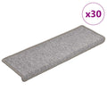 vidaXL Maty na schody 30 szt. 65x21x4 cm Jasnoszary prostokątny brzeg