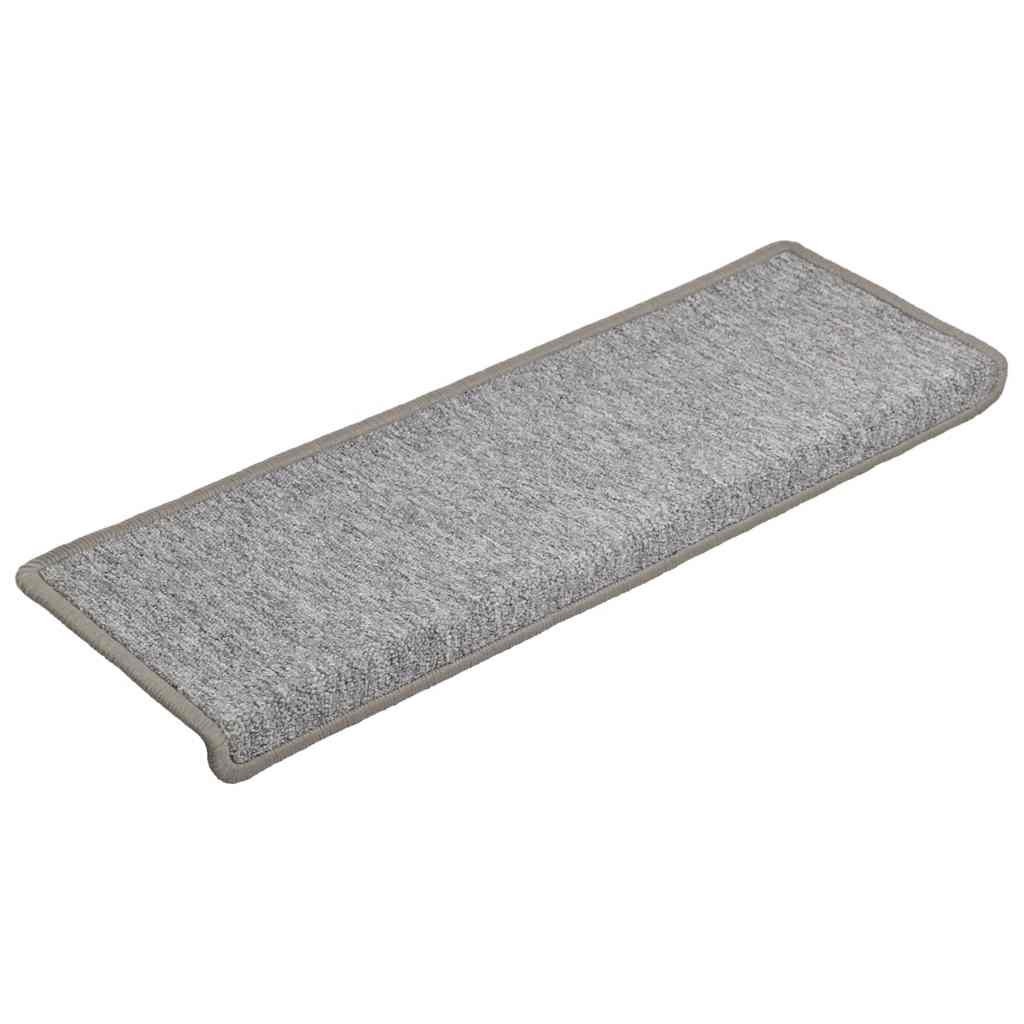 vidaXL Maty na schody 30 szt. 65x21x4 cm Jasnoszary prostokątny brzeg