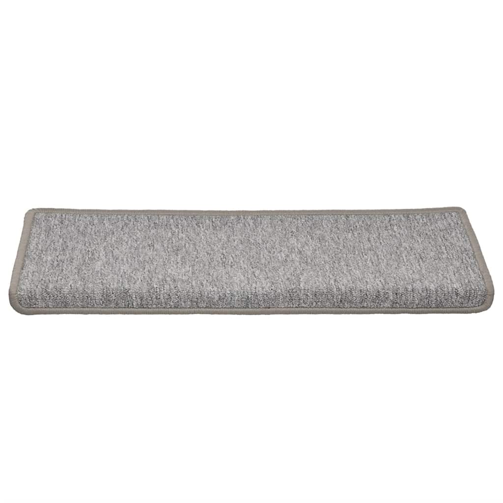 vidaXL Maty na schody 30 szt. 65x21x4 cm Jasnoszary prostokątny brzeg