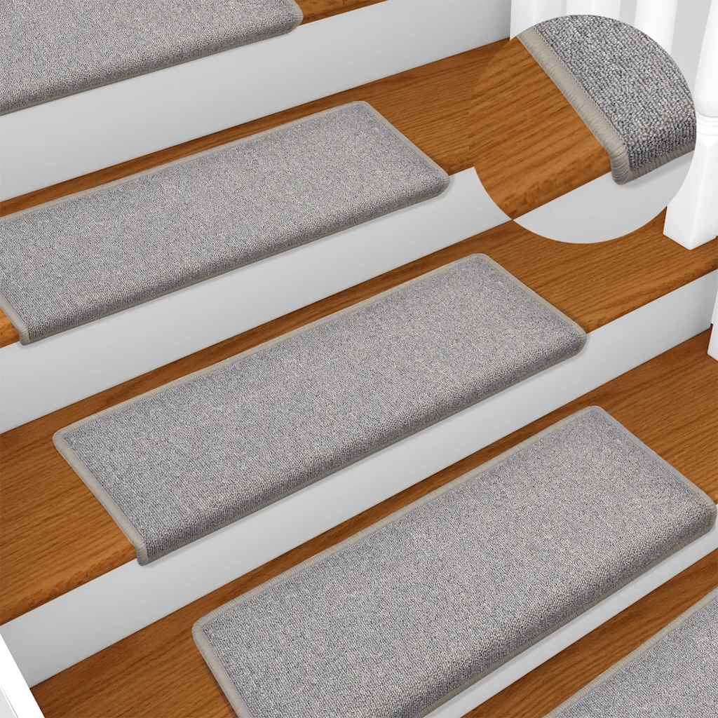 vidaXL Maty na schody 30 szt. 65x21x4 cm Jasnoszary prostokątny brzeg
