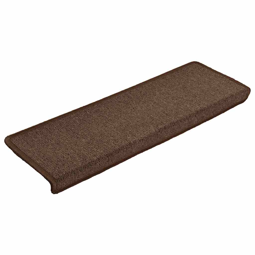 vidaXL Maty na schody 30 szt. 65x21x4 cm Brąz kawowy, prostokątna krawędź