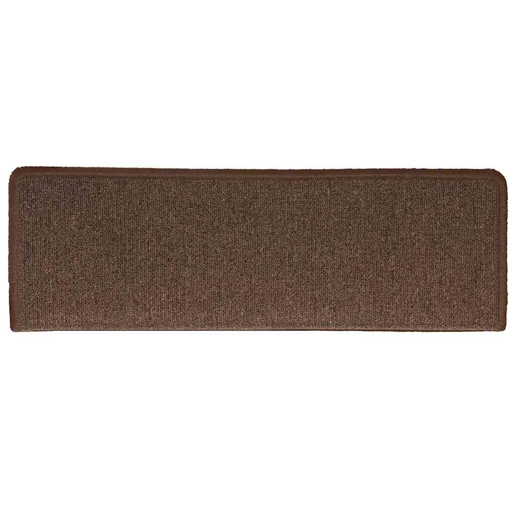 vidaXL Maty na schody 30 szt. 65x21x4 cm Brąz kawowy, prostokątna krawędź