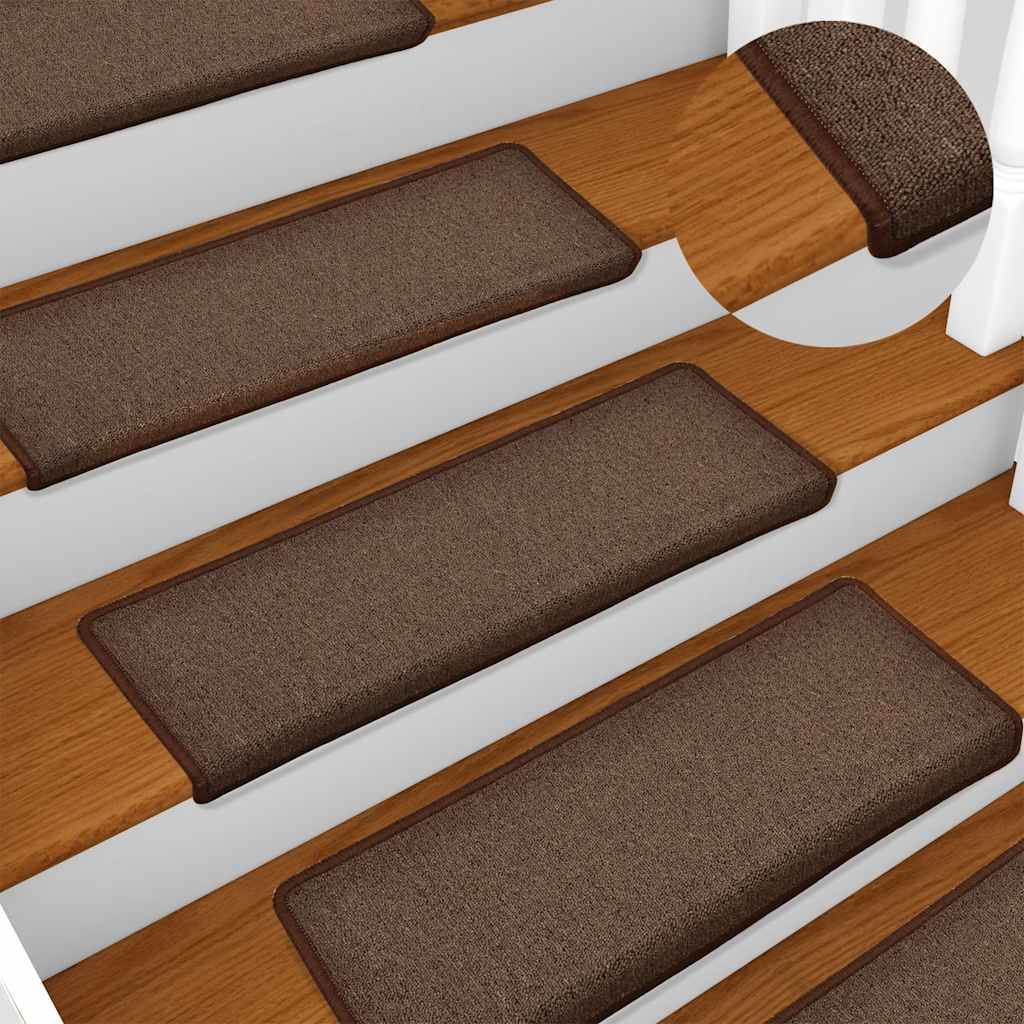 vidaXL Maty na schody 30 szt. 65x21x4 cm Brąz kawowy, prostokątna krawędź