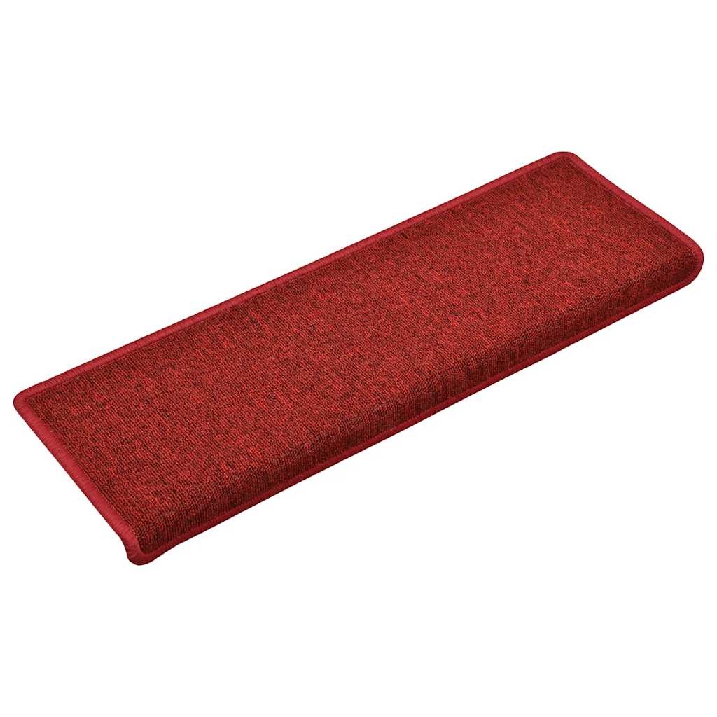 vidaXL Maty na schody 30 szt. 65x21x4 cm Czerwone prostokątne krawędzie