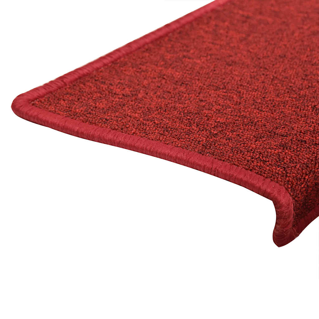 vidaXL Maty na schody 30 szt. 65x21x4 cm Czerwone prostokątne krawędzie