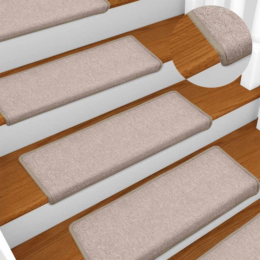 vidaXL Maty na schody 30 szt. 65x21x4 cm Taupe Rectangular Edge