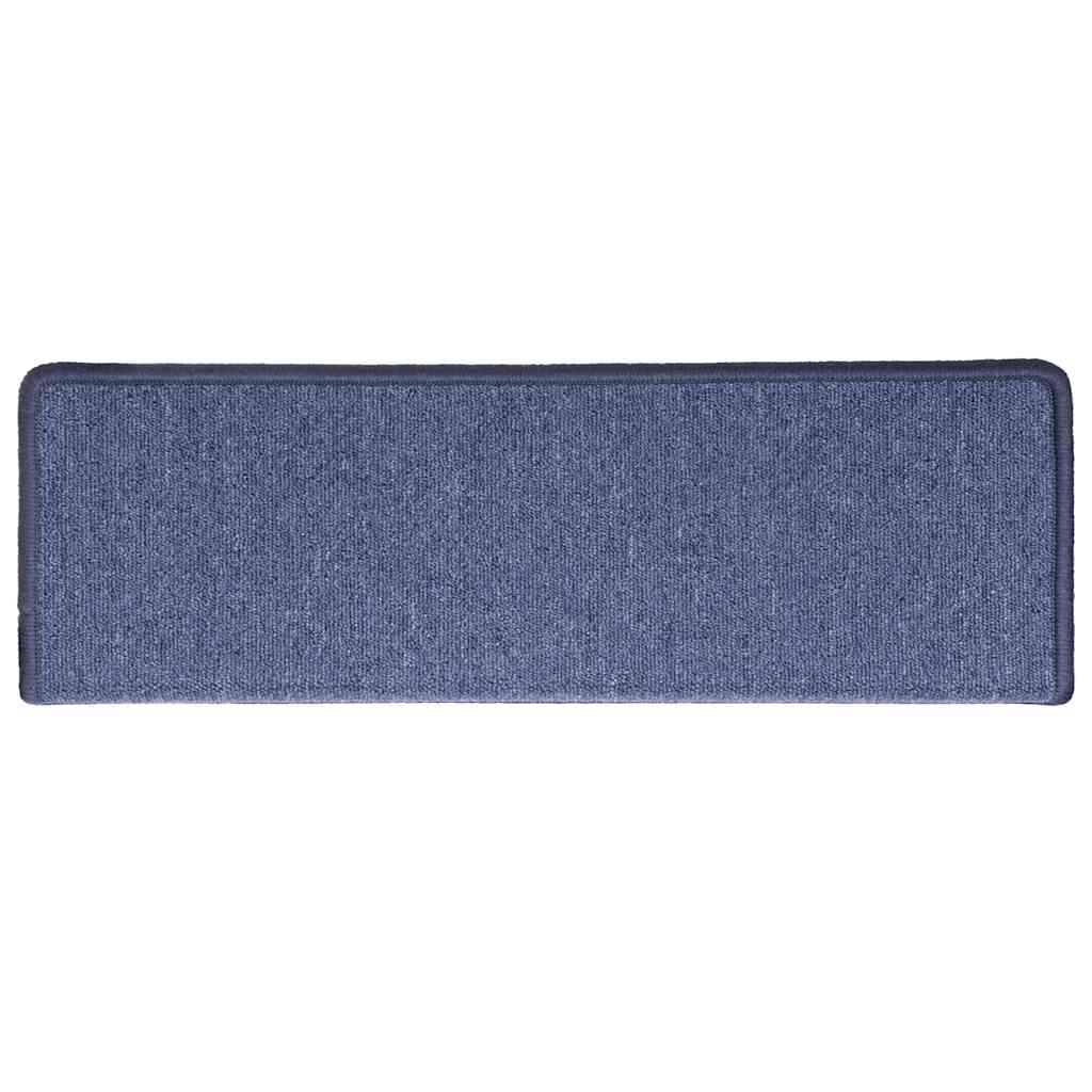 vidaXL Maty na schody 30 szt. 65x21x4 cm Niebieskie prostokątne krawędzie