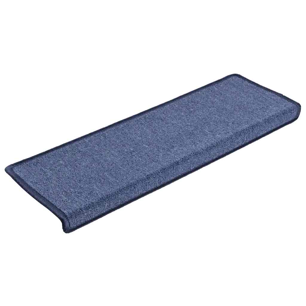 vidaXL Maty na schody 30 szt. 65x21x4 cm Niebieskie prostokątne krawędzie