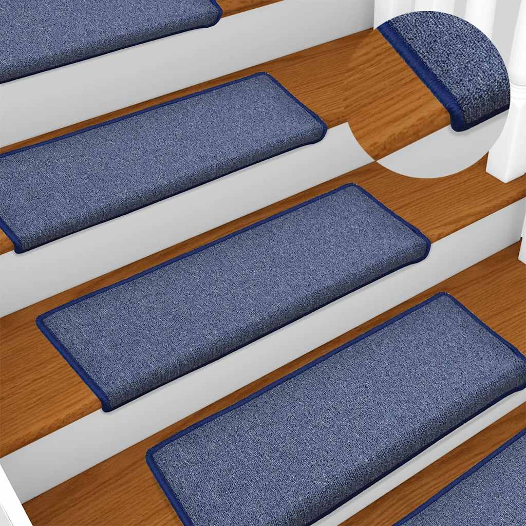 vidaXL Maty na schody 30 szt. 65x21x4 cm Niebieskie prostokątne krawędzie