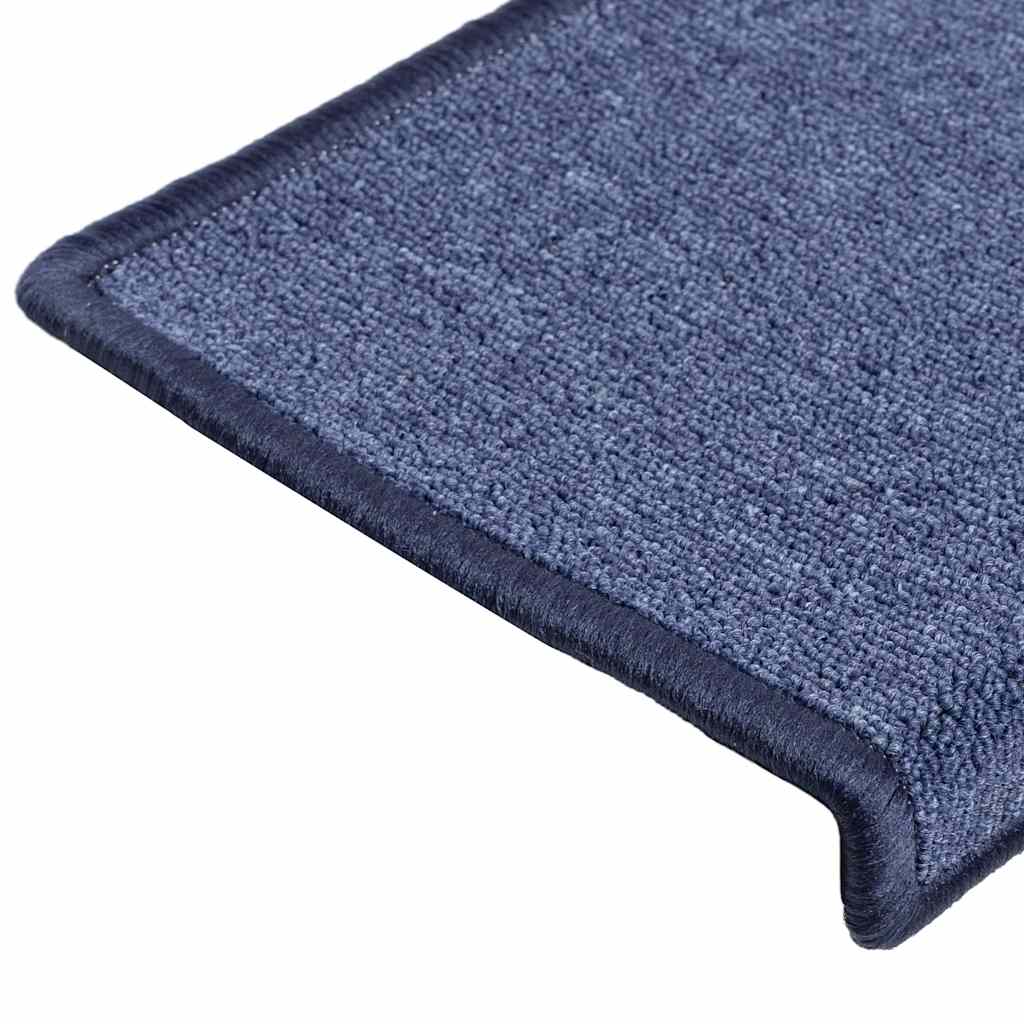 vidaXL Maty na schody 30 szt. 65x21x4 cm Niebieskie prostokątne krawędzie