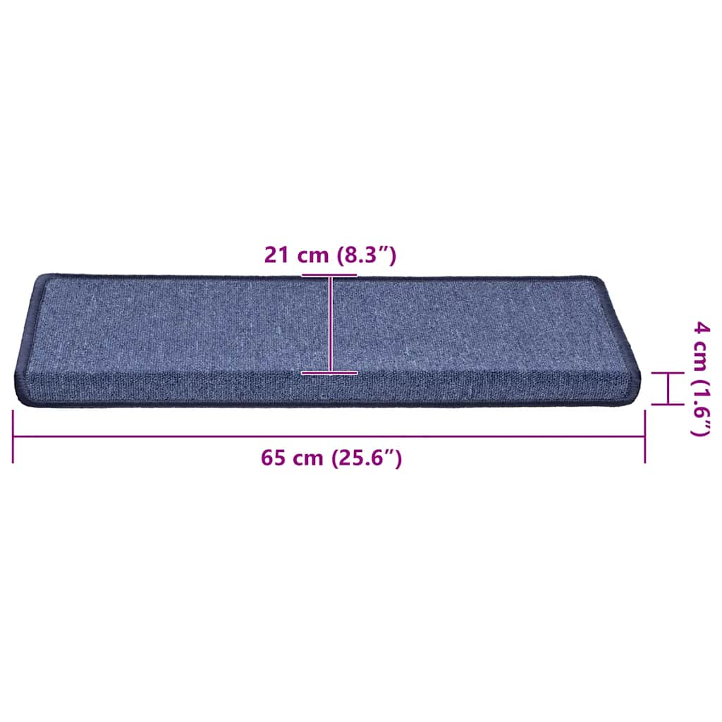vidaXL Maty na schody 30 szt. 65x21x4 cm Niebieskie prostokątne krawędzie