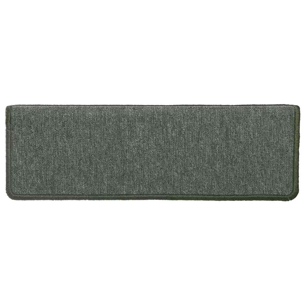 vidaXL Maty na schody 30 szt. 65x21x4 cm Ciemnozielone, prostokątne krawędzie