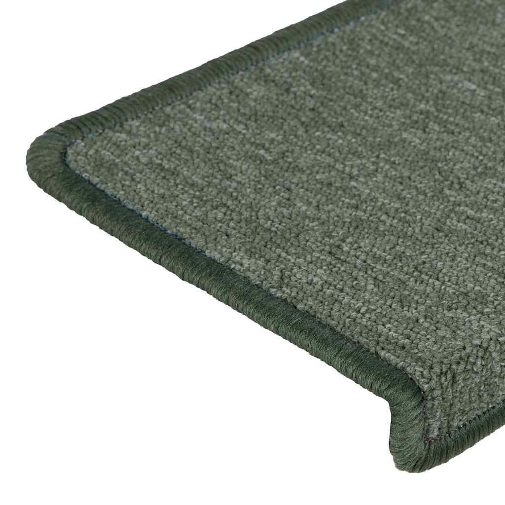 vidaXL Maty na schody 30 szt. 65x21x4 cm Ciemnozielone, prostokątne krawędzie