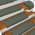 vidaXL Maty na schody 30 szt. 65x21x4 cm Ciemnozielone, prostokątne krawędzie
