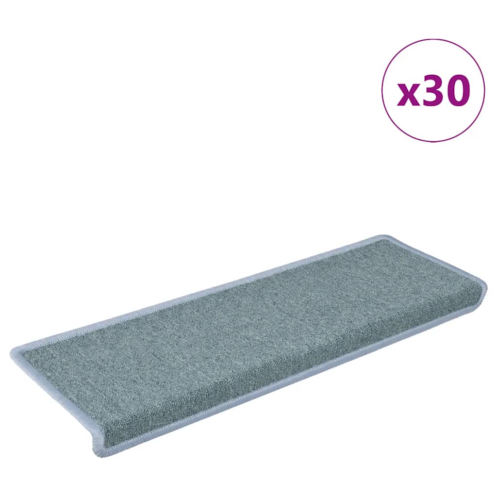vidaXL Maty na schody 30 szt. 65x21x4 cm, kolor morski, prostokątna krawędź