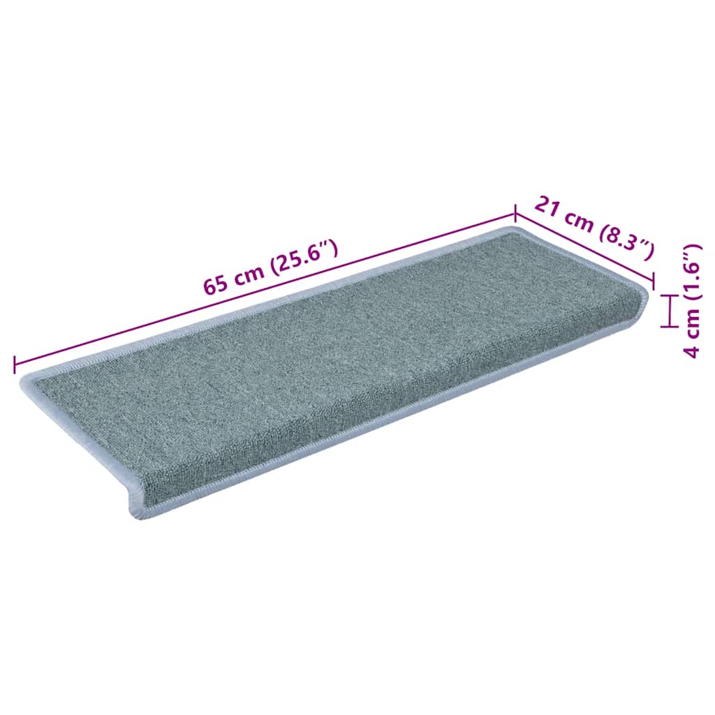 vidaXL Maty na schody 30 szt. 65x21x4 cm, kolor morski, prostokątna krawędź