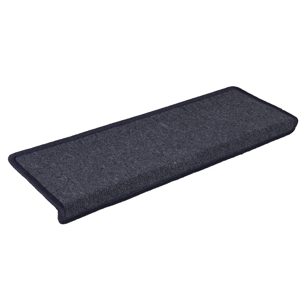 vidaXL Maty na schody 30 szt. 65x21x4 cm Ciemnoszare i niebieskie prostokątne krawędzie