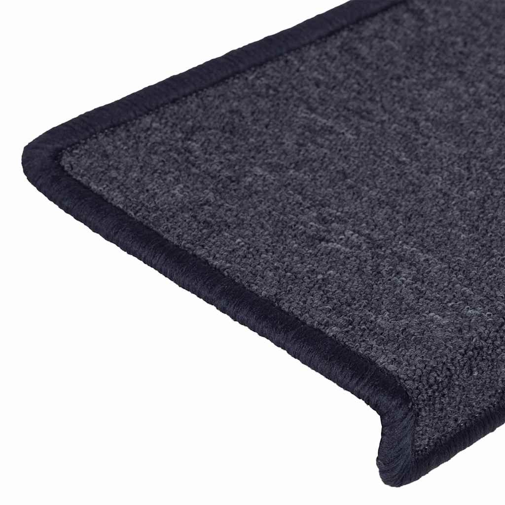 vidaXL Maty na schody 30 szt. 65x21x4 cm Ciemnoszare i niebieskie prostokątne krawędzie